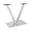 Treeisland Gambe da tavolo in metallo, in acciaio inox, forma a X/V, per bar, bar (a forma di V 70 cm)