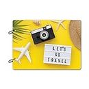 100yellow® Lets Go Travel -2 Printed Wooden Photo Album Scrapbook to capture Travel & Adventure Memories| 40 A5 pages | Size : 15.2 cm x 21.5 cm |Yellow