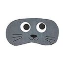 Jenna™ Cute Sleeping Eye Shade Mask Cover for Insomnia, Meditation, Puffy Eyes and Dark Circles Cat Grey