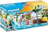 Playmobil Family Fun 70611 Children's Pool with Slide, Water Toy, For ages 4+, Multicolore, Taille unique
