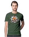 Heybroh Men's Regular Fit T-Shirt Drone Pilot 100% Cotton T-Shirt (Olive Green; XXX-Large)