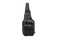 77Mall Sling Bag Tactical Backpack Outdoor Shoulder Bag Satchel Chest Packs Daypacks for Smart Phone Climbing Camping Cycling Hiking (Black)