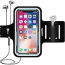 Smartlle Phone Holder for Running, Universal Armband for Cellphone, iPhone 12/12 Pro/11/11 Pro/XR/XS/X/SE/8/7/6s/6, Samsung Galaxy A/S/J, LG, Moto, Pixel, Up to 6.1’’, for Gym, Sports, Workout-Black