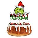Gyufise 1 lot de décorations de gâteau Grinc-ch Merry Christmas pour anniversaire, Noël, fête d'anniversaire