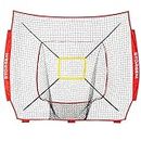 Storgem Baseball and Softball Practice Net 7×7ft Portable Hitting Pitching Batting Training Net Baseball Backstop Net with Batting Tee and Strike Zone and Bow Frame(Replacement Net(NET ONLY))