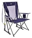 GCI Outdoor Comfort Pro Rocker Camping Chair | Portable Folding Rocking Chair with Durable Armrests & Drink Holder — Indigo Blue