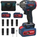 INSPIRITECH Power Impact Wrench 1/2 inch Cordless with 2 Batteries