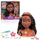 DISNEY PRINCESS Moana Styling Head and Accessories, 18-Pieces, Brown Hair, Pretend Play, Kids Toys for Ages 3 Up by Just Play