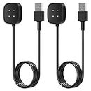 2 Pack Charger Cable Compatible with Fitbit Sense/Sense 2 &Versa 4/Versa 3 Smartwatch,USB Charging Cord Stand Replacement for Fitbit Versa 3/4 for Sense/2 Smartwatch Accessories Power Cable(3.3/3.3ft)