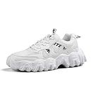 PUTUL Running Sports Shoes High Top for Men Comfortable Gym Sneakers Lightweight Athletic Running Shoes Workout Walking Comfortable Fashion Shoes - White (10)