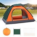 Lishetimig Camping Tent,Automatic 2-3 Man Person Instant Tent,Pop Up Tent, Lightweight, Waterproof, Easy Set Up for Outdoor Camping, Hiking, Mountaineering, Beach, Include Carry Bag (orange&green)