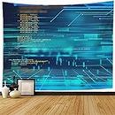 Starogs Tapestry Script Internet Programming Code Abstract Technology Electronic Text Coding Language HTML Software Wall Tapestry Wall Decor Blanket for Bedroom Home Dorm 80x60 Inch