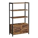 VASAGLE Bookshelf, Storage Cabinet, Bookcase in Living Room, Study, Bedroom, Rustic Brown ULSC75BX