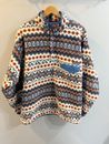 Suéter Patagonia Synchilla Snap T blanco/azul/rojo lana azteca para hombre talla grande