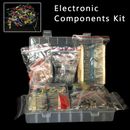 Electronic Component Kit Featuring LED Diodes Transistors and Capacitors