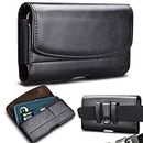 Takfox Phone Holster, Premium Leather with Belt Clip and Loops RFID Blocking Card Holder for iPhone 11 Pro Max 11 Pro 11 Xs Max XR 8 Plus 7 Plus,Galaxy Note 10 Plus A10e(Fits Phone with Case on)-Black