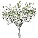 XJKLBYQ Birch Tree Branches 3PCS 43.3 Inch Realistic Faux Greenery Stems Bendable and Flexible Artificial Birch Branches for Vase Filler Home Office Decor|Artificial Plants Greenery