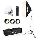 Softbox Lighting Kit, skytex Continuous Photography Lighting Kit with 20x28in Soft Box | 85W 2700-6400K E27 LED Bulb, Photo Studio Lights Equipment for Camera Shooting, Video Recording…