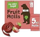 BEAR Fruit Rolls Strawberry 5 x 2 rolls – 100g – Healthy Fruit Snack – Made With Just Fruit – No added sugar