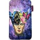 Arco Design bertoni Frida Mobile Phone Sock Made of Fabric and Felt e.g. for iPhone, Galaxy, Pixel Smartphone Case - Colourful Mobile Phone Case with Motif, Sapia, 10x17,5 cm