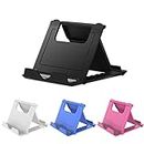 Kemoxan 4 Pack Portable Cell Phone Stand Holder for Desk, Foldable Pocket-Sized Mount, Universal Adjustable Desktop Mobile Phone Kickstand Compatible with iPhone IPads Kindle Android Colorful