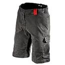 Ghost – Pantalones cortos de tiro dinámico deportivo, con trabillas Cinturón de velcro, unisex, Negro, bolsillos con botones Totalmente, XS