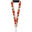 Buckle Down Women's Lanyard-1.0"-Rose Trio/Leaves Pink Key Chain, Multicolor, One Size