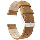 21mm Gingerbread Brown BARTON Quick Release Top Grain Leather Watch Band Strap