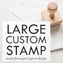 STAMTECH Custom Logo Text Stamp - Personalized Stamp Clearly Impressions on Various Surfaces Custom Stamp for Business Logo Branding or Crafting Needs