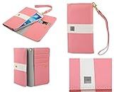 DFV mobile - Cover Premium with Color Line Design with Card Case for Nokia Lumia 830 - Pink