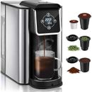 SIFENE 3-in-1 Coffee Maker: K-Cup, Ground Coffee, Tea, Custom Temp/Strength, 50oz Reservoir in Black/Gray | 11.02 H x 7.08 W x 6.3 D in | Wayfair