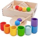 Ulanik Rainbow Balls in Cups Toddler Montessori Toys for 1 Year Old + Baby...