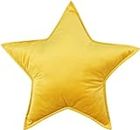 Atariya Decor Star Moon Shaped Pillow Soft Velvet Nursery Stuffed Throw Pillows for Baby Room Kids Reading Nook Decor (Yellow)