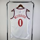 Russell Westbrook #0 Los Angeles Clippers White Red Blue Away 2025 Jersey Mens