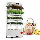 Hydroponics Growing System, Indoor Herb Garden Planting Kit with LED Light - Vertical Hydroponic Planting Kit for Vegetables Fruits - Smart Touch Control