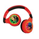 LEXIBOOK Miraculous 2-in-1 Bluetooth Headphones Stereo Wireless Wired, Kids Safe