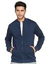 Amazon Brand - Symbol Men's Regular Cotton Blend High Neck Sweatshirt (AW18MNSSW03_Iris Navy Mel_S)