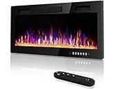 Vitesse 36 inch Ultra-Thin Electric Fireplace Inserts in-Wall Recessed and Wall Mounted Fireplace,Linear Fireplace with Multicolor Flame,Timer,Low Noise,750/1500W,Touch Screen & Remote Control,(36'')