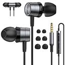 ENVEL Wired-Earbuds in-Ear-Headphones-with-Microphone, Earphones with HiFi Stereo Noise Isolation Wired Earphone, Lightweight, 3.5mm Tangle-Free Cord,Compatible with Apple iPhone, iPad, Samsung, MP3