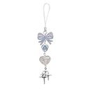 Homvog 1-3PCS Cute Phone Charms Aesthetic Y2K Cell Phone Charms Strap Strawberry Butterfly Star Phone Charm Y2K Accessories for Phone Bag Keychain Airpods Camera Pendants Decor, metal, 1x Blue Heart