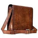 Mk Bags Leather Macbook/Laptop 15.6" Messenger Bag (Brown)
