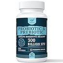 300 Billion CFU Probiotics for Digestive Gut & Immune Health, Advanced Strength Probiotics with 12 Diverse Strains + 3 Prebiotics for Women & Men (60 Count (Pack of 1))
