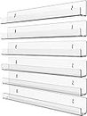 6 Pack Acrylic Floating Bookshelf 15 Inch Clear Wall Ledge Shelf Wall Mounted Modern Picture Ledge Display Toy Storage Wall Shelf for Your Home and Office