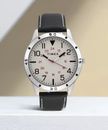 Timex Easy Reader 37mm Silver-Tone Case with White Dial and Black Leather Strap