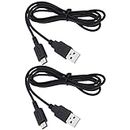EMSea 2Pcs USB Power Charger Cable Cord Replacement Compatible with Nintendo DS Lite/NDSL USB Data Power Charging Cable 1.2M Black