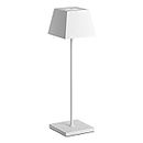 Siesta Led Table Lamp Portable Wireless Rechargeable with USB Touch Dimmable IP54 Indoor / Outdoor Use H.37cm 2,2watt Warm Light 2700K 200lm 9 Hours of Autonomy (White)