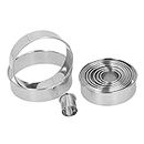 12PCS Cake Rings for Baking Set,Stainless Steel Mousse Ring Round Cake Fondant Cookies Cutting Baking Tool for DIY Pastry Cooking Supplies for Baking