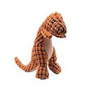 Dinosaur Dog Toy with Squeaker | Perfect for Puppies, Small & Medium Dogs | Dino the Dinosaur | By Pawfect Play (Orange)