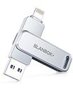 BLANBOK+ Pendrive para Phone 128GB, Certificación MFI, Pen Drive 3 en 1 Tipo C Memoria USB 3.0 Externa Photo Stick para iOS, Phone, Pad, Mac, PC, Android, Teléfono, Transferencia Rápida
