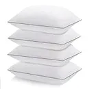 Bed Pillows for Sleeping Queen Size Set of 4, Cooling and Supportive Full Pillows, Hotel Quality with Premium Soft Down Alternative Fill for Back, Stomach and Side Sleepers